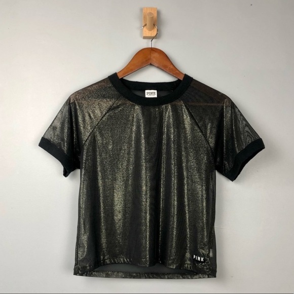 PINK gold flake sheer T - Picture 1 of 7